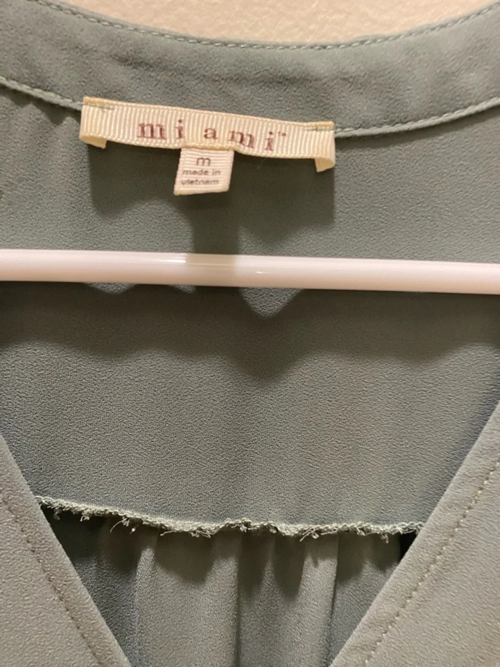 Women's Sage Green Wrap-Front Dress - Picture 2 of 6